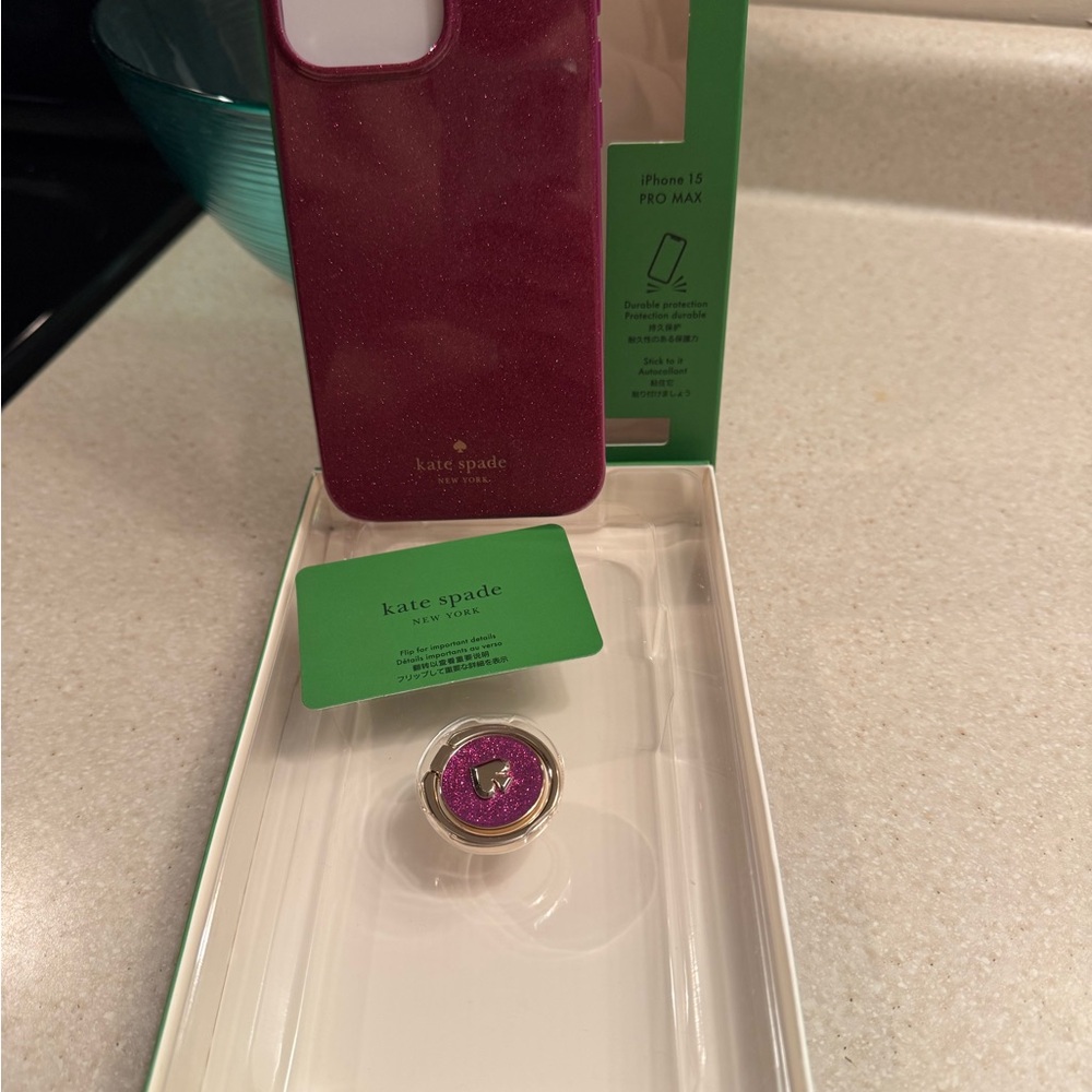 kate spade Pink Glitter iPhone 15 Pro Max Case